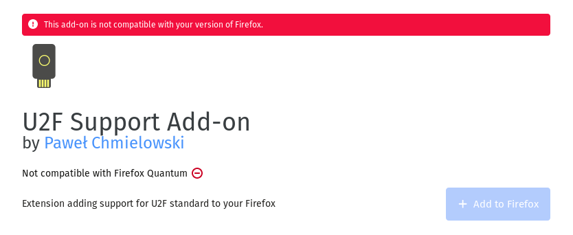 U2F Support Add-on